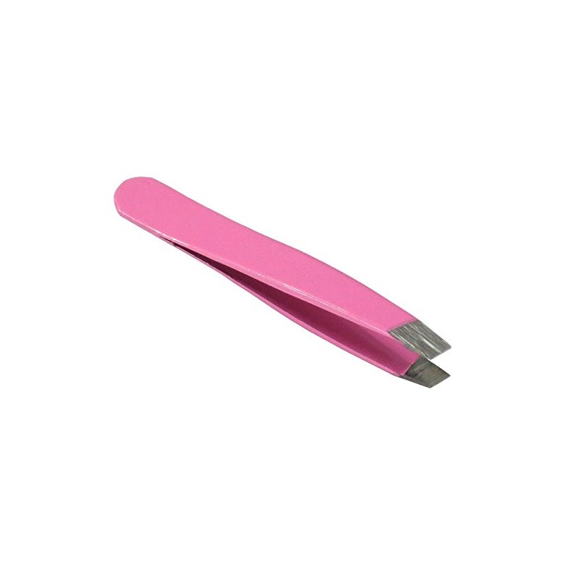 HTS 172M1 2" Pink Mini Slanted Travel Eyebrow Tweezers