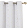 Deconovo Grommet Blackout Curtains with Gold Diamond Foil Print, Greyish