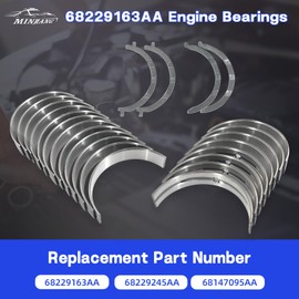 68229163AA Engine Bearings Kit Compatible with 2014-2019 Ram 1500 3.0L V6 Diesel, 2014-2018 Jeep Grand Cherokee 3.0L V6 Diesel Crankshaft Thrust Con Rod Bearings 68229245AA 68147095AA