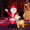 6.3FT Lighted Christmas LED Inflatable Decoration Funny Santa Reindeer Yard