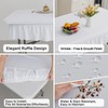 RUOYU 6ft White Stretch Tablecloth for Rectangular Tables - Flared
