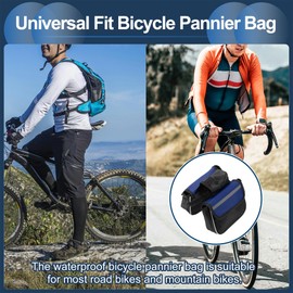INFINAUTO Bike Frame Bag Bike Pannier Bag Waterproof Bike Rack Bag, Bicycle Front Frame Bag for Road Bike Mountain Bike Nylon Blue, 1pc