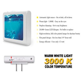 Plug in Dimmable LED Night Light with Dusk to Dawn Auto Sensor, Adjustable Brightness, Warm Light, Auto On-Off Nightlight for Bathroom, Hallway, Nursery, Bedrooms - Dolphins at Play