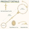 Rosary Hand Chain Bracelet for Women, Gold Virgin Mary Ring