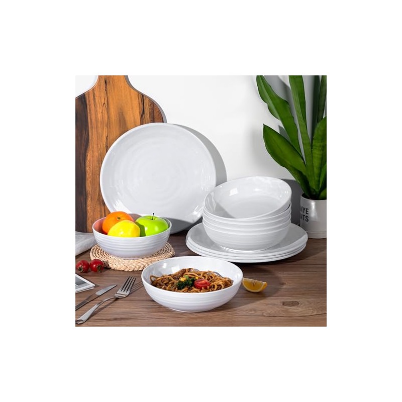 ZAINCA Melamine Cereal Bowls, Salad Bowls Soup Bowls, Shatter Resistant,