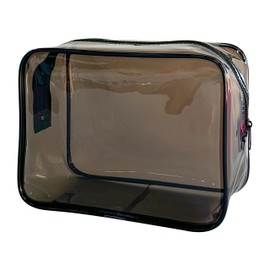 TotePrint Women's Transparent PVC Makeup Bag Solid Color Pvc Cosmetic Bag Waterproof Storage Toiletry Carry Pouch with Zipper for Women (black)