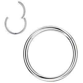 PunkTracker 1Pcs 20G 18G 16G 6/7/8/9/10mm Cartilage Tragus Helix Earring Hoop Stainless Steel Nose Rings Nose Piercings Helix Conch Septum Jewellery - Silver/Gold/Rose Gold