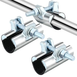 Tandefio 2 Pcs IPS Pipe Repair Clamp 304 Stainless Steel Pipe Clamp Patching and Repairing Leaky Pipes 3 Inch Length Suitable for Copper Pipes Plastic Pipes Galvanized Pipes Steel Pipe(3/4 Inch)
