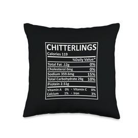 Thanksgiving Christmas Chitterlings Nutritional Facts Labels Throw Pillow