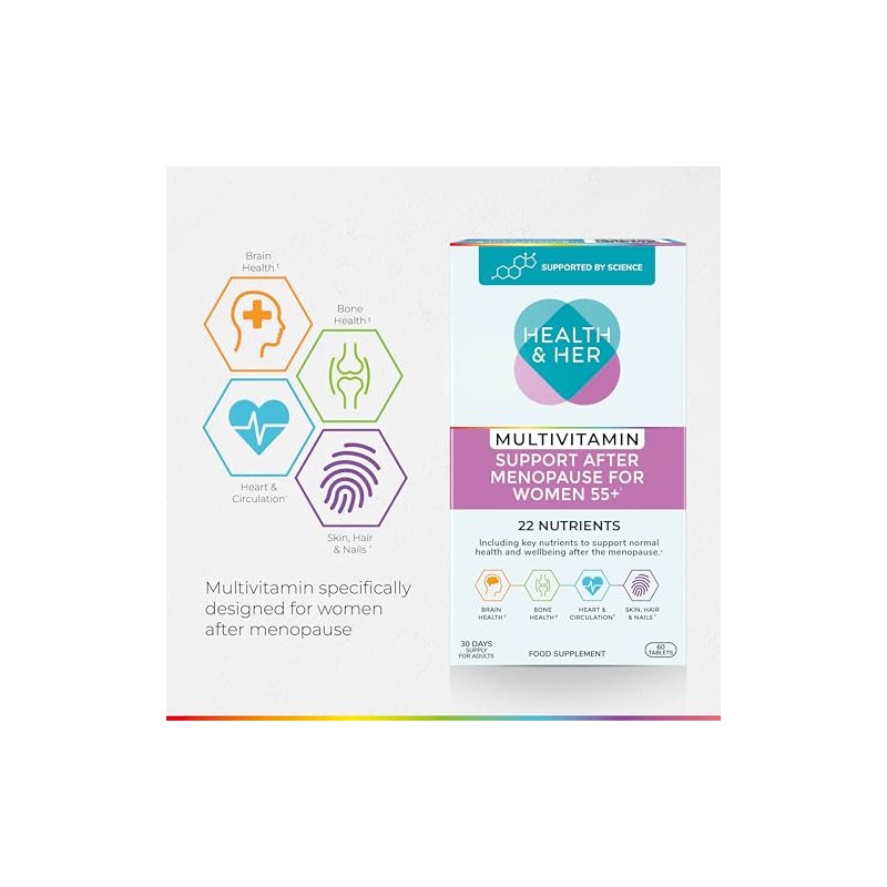 Health & Her Multivitamin Tablets for Women 55+ and Postmenopausal,