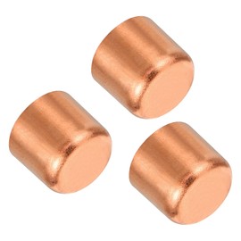 PATIKIL 3pcs 12.75mm Inner Diameter Copper Tube End Caps Copper Fitting Cap Sweat Plug Solder Connection for Piping HVAC Air Conditioner