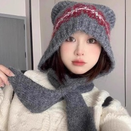 Upgraded Baby Bear Balaclava with Bear Ears for Kids - Autumn/Fall (lf1398) Free Size/M (56-60cm) Khaki 4ea