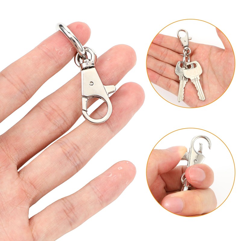 2 Pack Lobster Clasp Keychain Hooks - Double Opening Keychain