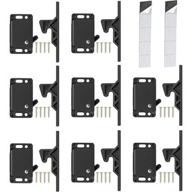 RV Drawer Latches and Catches, 8 Pack RV Cabinet Door Latches and Catches, 10 LBS Pull Force Latch for RV Camper Motor Trailor Home Office Cabinet Drawer, with Mounting Screws and Double-Sided Tape