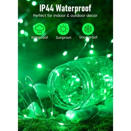 Minetom Fairy Lights Battery Operated, 33Feet 100 LEDs Mini Battery Powered String Lights, Waterproof Twinkle Lights Mason Jar Lights for Indoor Home Wedding Christmas Decoration, Green