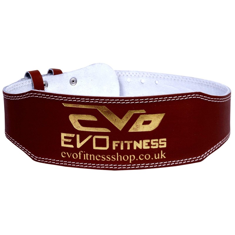 EVO Fitness 4" Pure Leather Gym Belts Weightlifting Straps Back