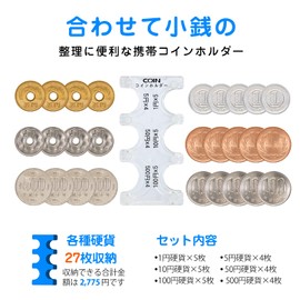 Olycism Portable Coin Holder, Coin Storage, Money Case, Convenient for Organizing Coins, Classification of Coins, Lightweight, Compact, One Hand Access, Coin Purse (Transparent)