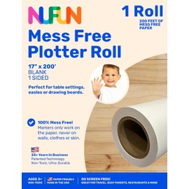 NuFun Activities Mess Free Easel Roll 17" x 200', Kids Create No Mess Wonders with Special Coloring Paper.
