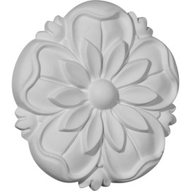 Ekena Millwork ROS05X05LY Lyre Round Rosette, 5 7/8"OD x 7/8"P, Primed