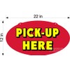 TAKE OUT RESTAURANT PICK UP AND ORDER HERE SIGN YELLOW