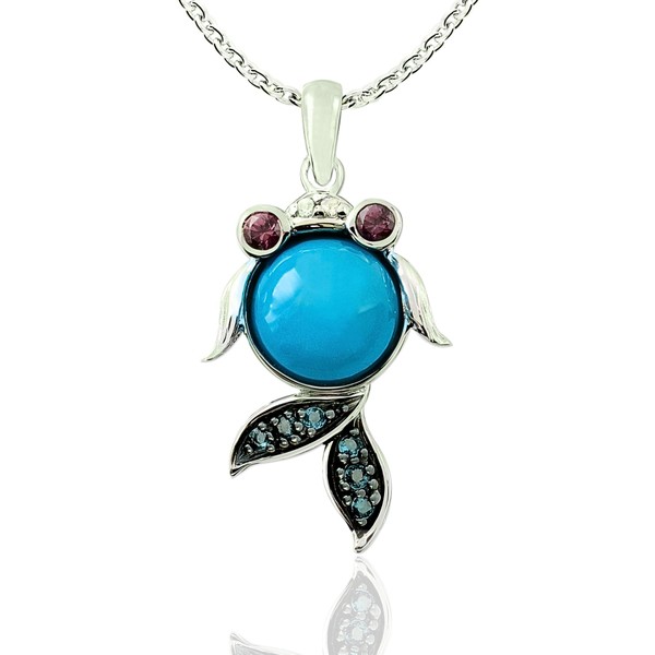 RB Gems - Collar con colgante de plata de ley