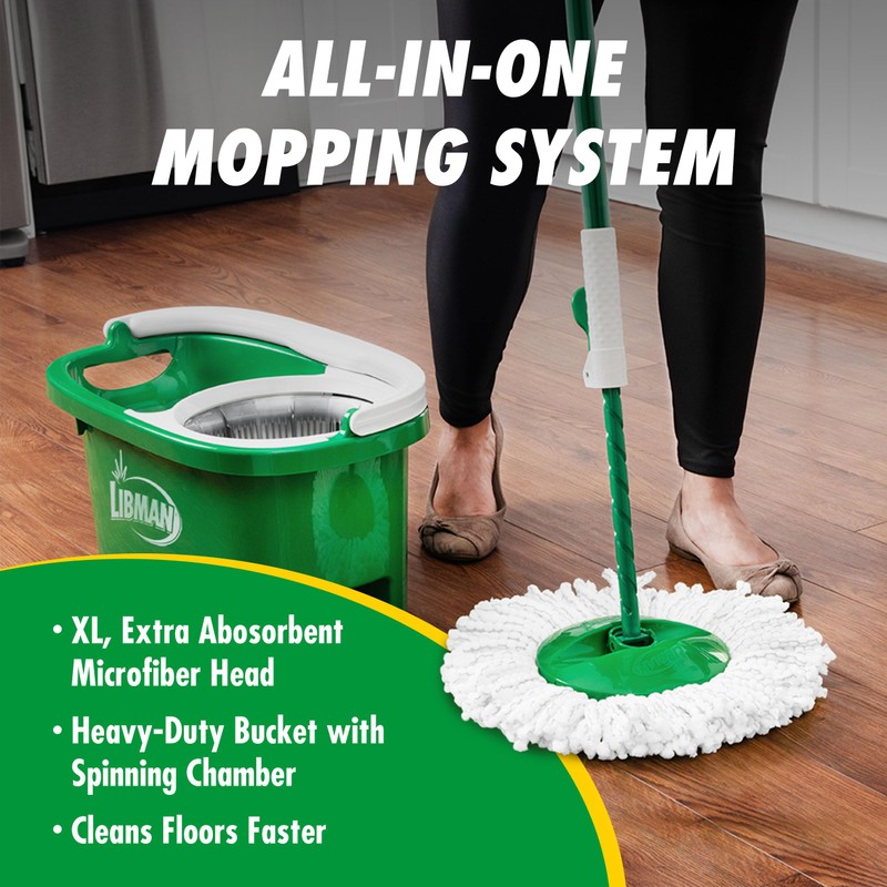 Libman Tornado Spin Mop System and 1 Refill, Mop and