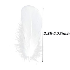 Crafts Feathers, Fluffy Soft Natural Goose Feathers,Glitter Feather Accessories for DIY Dreamcatcher Angel Wings Family Wedding Party Festive Decoration (White)
