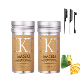Duoleimi Pack of 2 Wax Stick for Hair Hair Wax Stick with Slick Bun Brush Wax Stick for Hair Wax Pen for Sleek and Smoothing Natural Ingredients Safe for Women