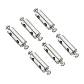 PATIKIL 25x10mm Wire Rope Clips Set, 6 Pcs 3.5mm Hole Steel Double Holes Lock Cable Clamps Clip with M4x0.7 Phillips Screws for Cable DIY Fittings, Silver
