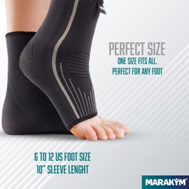 Marakym premium calcetines de compresión para los hombres y de las mujeres - Médico tobillo compresión Wrap - Soporte de tobillo mangas para la prevención de lesiones, alivio del dolor y recuperación Boost - 2 Paquete
