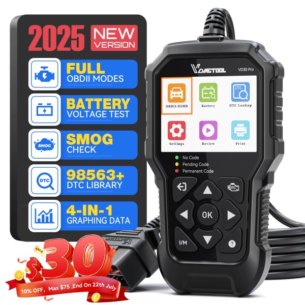 VDIAGTOOL 2025 VD30 Pro OBD2 Scanner Diagnostic Tools for Cars