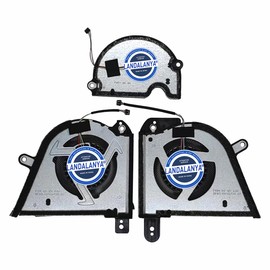 LANDALANYA Replacement New CPU GPU and Small Fan for ASUS ROG Zephyrus M16 2023 GU604 GU604VI GU604VY DFSCL42P06593C DFSCL42P16593C DFS5F22B049545 DC12V (Small 5V) Fan