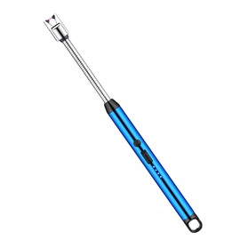 Electric Candle Lighter, Kitchen & Gift for Women, Camping Essentials, Flameless Plasma Arc Lighter with USB Rechargeable Windproof and Long Stem(Blue)