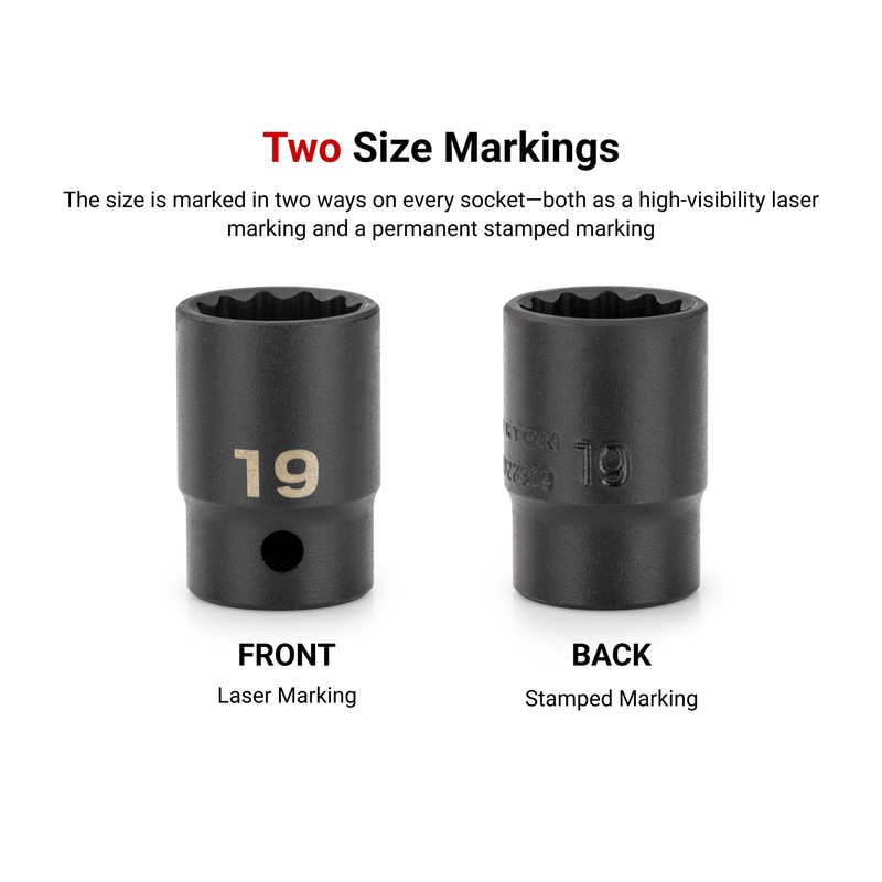 TEKTON 1/2 Inch Drive x 13 mm 12-Point Impact Socket