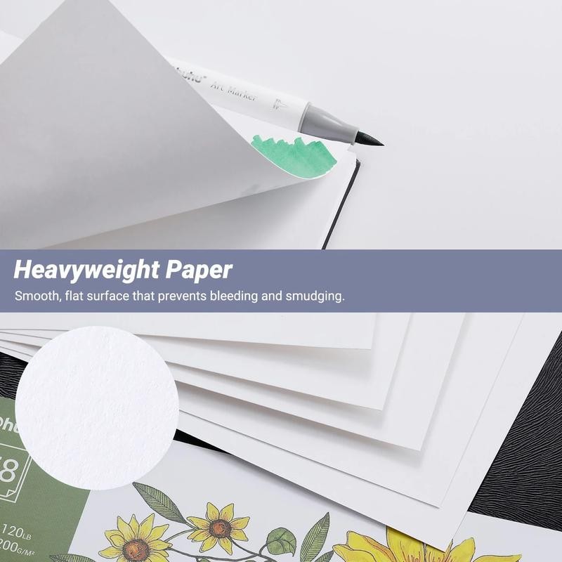 Ohuhu Marker Pads Art Sketchbooks for Markers, 120LB Heavyweight, Acid-Free:_6.9''