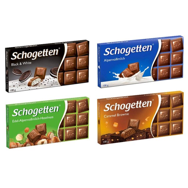 Schogetten German Chocolate Variety Pack (Bundle of 4)
