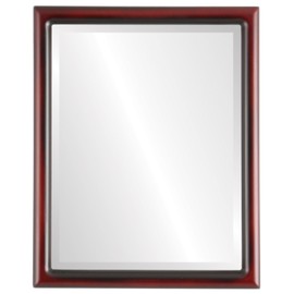 OVALCREST Rectangle Wooden Beveled Wall Mirror for Home Decor, Bathroom, Vanity, Bedroom, Living Room, Hallway - Rosewood - 20x26 Outside Dimensions