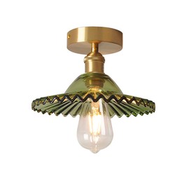 JANXLE Flush Mount Ceiling Light Glass Shade Close to Ceiling Lights Fixtures Personality Modern Semi Flush Ceiling Lamps for Bedrooms, Kitchen, Living Room, Entryway,Hallway (Green)