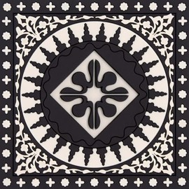 Images d'Orient Coaster Mosaic Black and White 9x9cm PVC 50g Washable Shatterproof Heat Resistant Compatible with Most Cookware