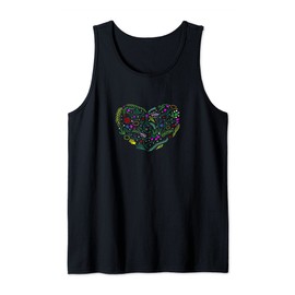 Love Spring Colorful Floral Heart Women Girls Design Tank Top