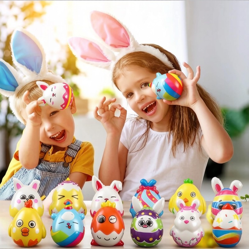 12 Pack Easter Squeeze Toys Slow Rising Squishy Toy for