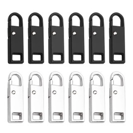12-Pack Metal Zipper Pull Replacements - Durable, Removable Zipper Pull Tabs for Clothes, Jeans, Purses, Suitcases, and Luggage - Universal Fit, Easy Installation