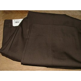 Hickey Freeman NEW WT HICKEY BY HICKEY FREEMAN DRESS PANTS SIZE 38 X 30 WOOL BROWN SOLID #155