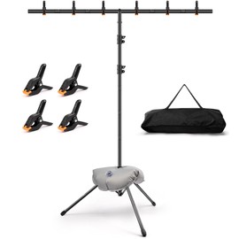SVOPY T-Shape Backdrop Stand Kit - 6.5 x 3.2 ft Adjustable Photo Backdrop Stand - Portable Sturdy Back Drop Stand for Photoshoots, Parties, Wedding and Decoration with 4 Spring Clamps, Carry Bag