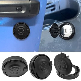 YOCTM Keyhole Cover for Jeep Wrangler JL & Gladiator JT (2018-2025) | Matte Black Star Door Lock Cap | Anti-Dust & Security Protector | Exterior Accessories
