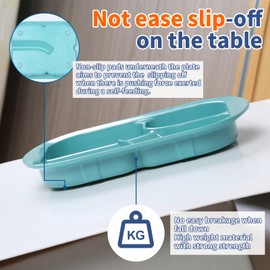 Ehucon Adaptive Utensils Weighted Non-slip Scoop Divided Plate