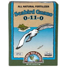 Down to Earth All Natural Seabird Guano Fertilizer Mix 0-11-0, 5 lb