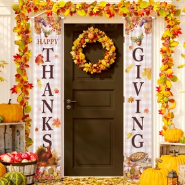 Katchon, Happy Thanksgiving Banner Outdoor - Xtralarge 72x12 Inch | Thanksgiving Decorations Outdoor With Door Banner | thanksgiving Door Decorations,Thanks Giving Door Banner | Thanks Giving decoration