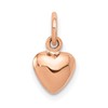 14K Solid Rose Pink Gold Heart Necklace Love Pendant Charm