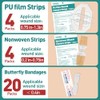 AZEN 28 Pack Wound Closure Strips, 3 Types Butterfly Bandages,